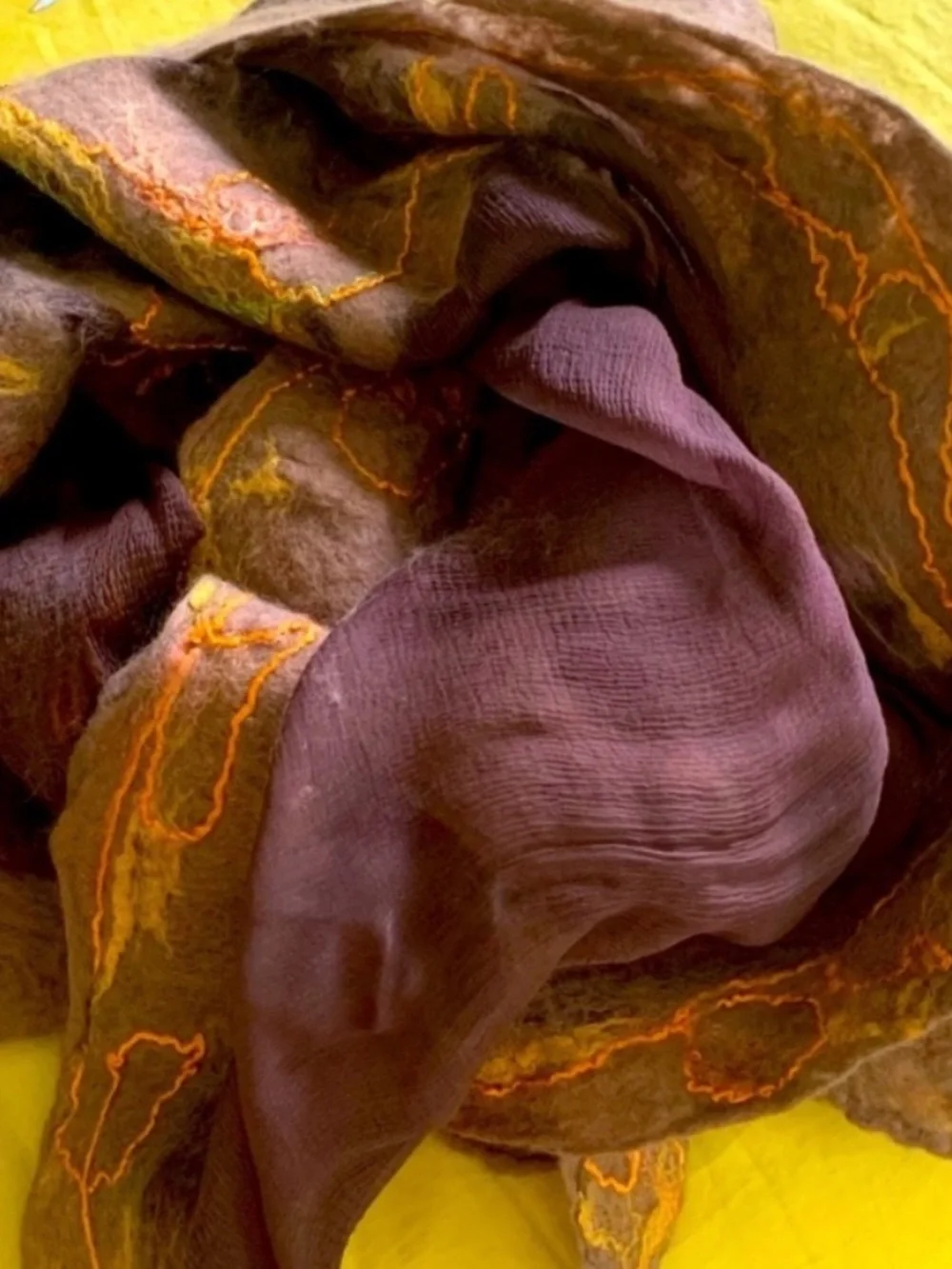 Design Wool&Silk scarf hand crafted